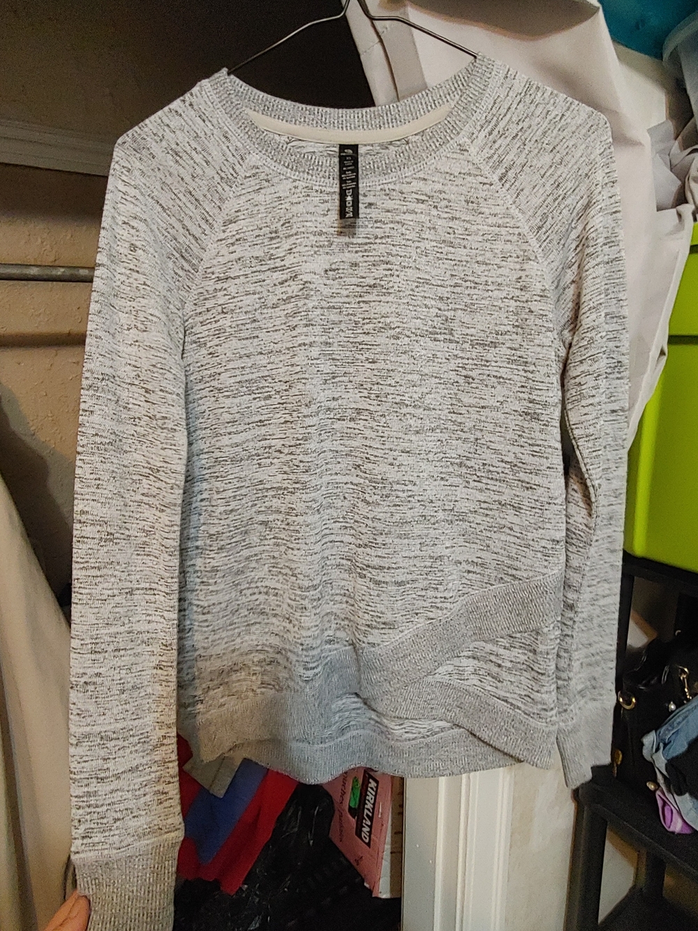 90 Degree By Reflex Gray Marled Crewneck Sweater